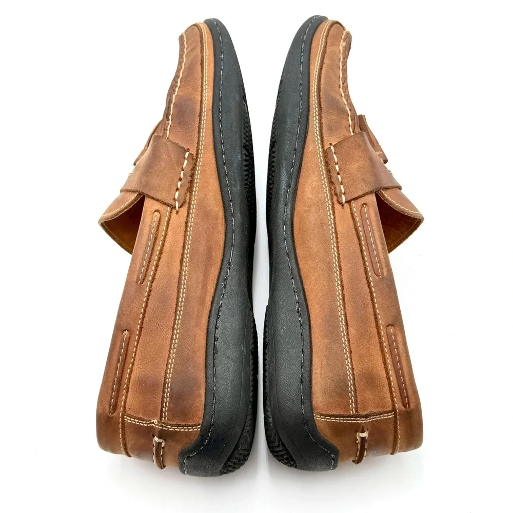 Johnston & Murphy Mens Brown Leather Tassel Loafers J&M Flex 25-8342 Size 8.5 M‎